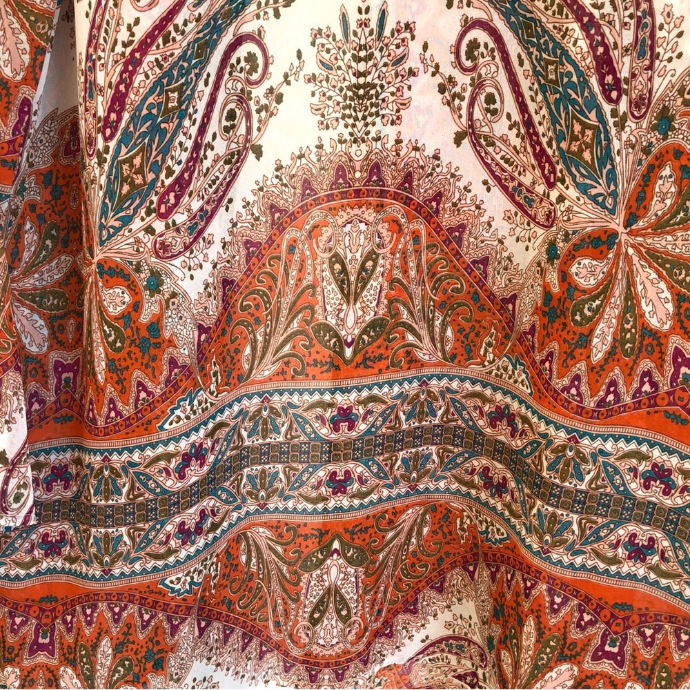 Soft Surroundings White / Colorful Floral Paisley Chiffon Kimono Top Size 3X - Picture 9 of 14